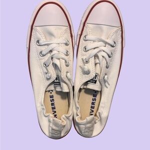 Converse White and Red Low-Top Sneakers